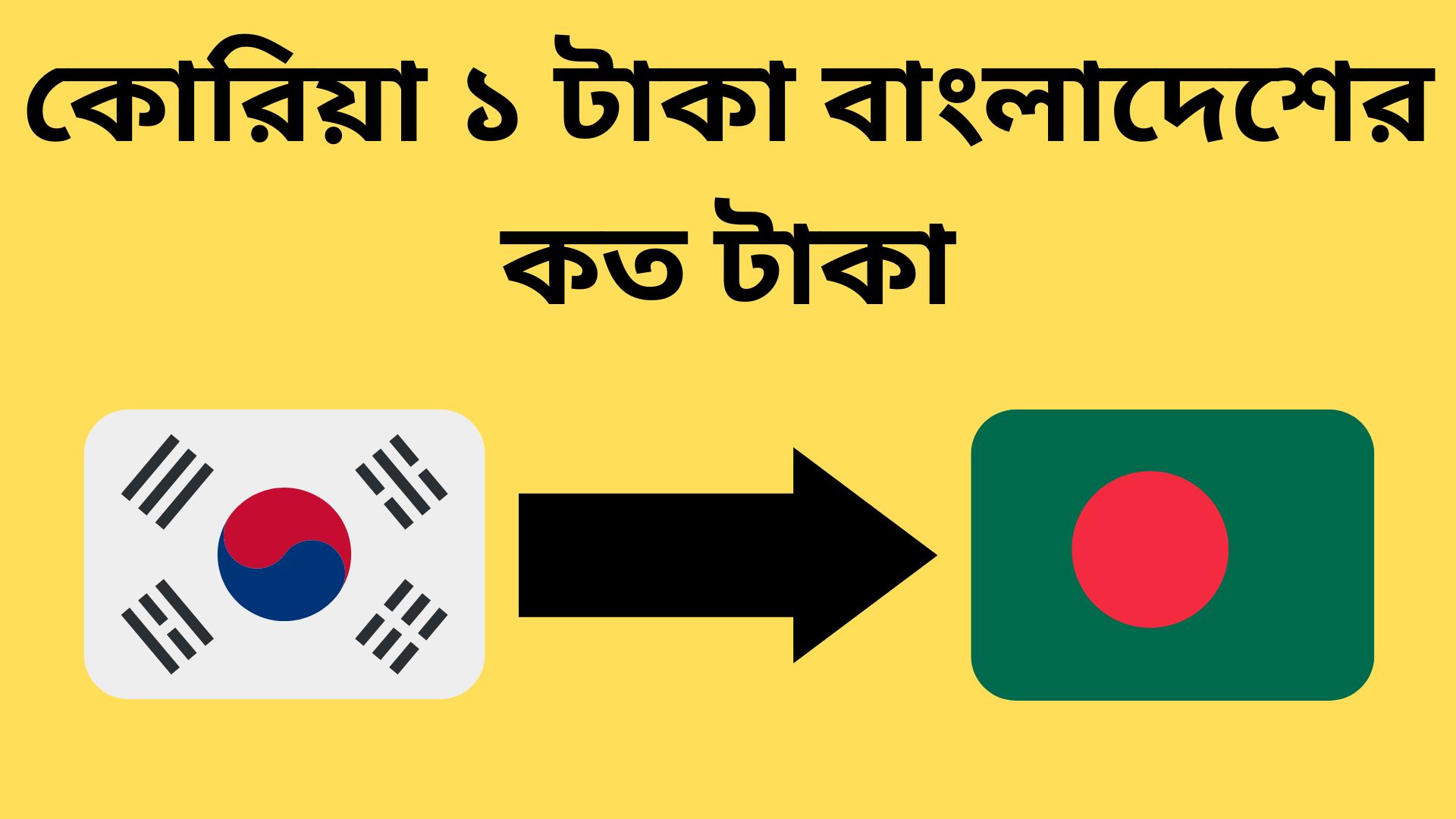 কোরিয়া ১ টাকা বাংলাদেশের কত টাকা