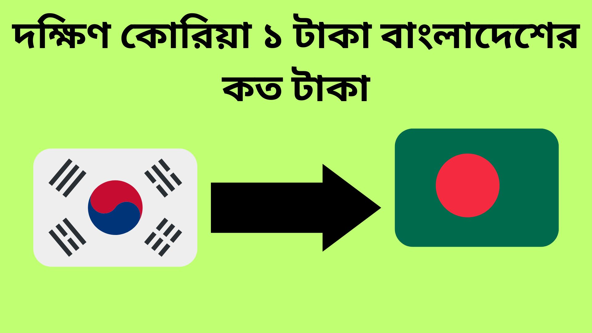 দক্ষিণ কোরিয়া ১ টাকা বাংলাদেশের কত টাকা