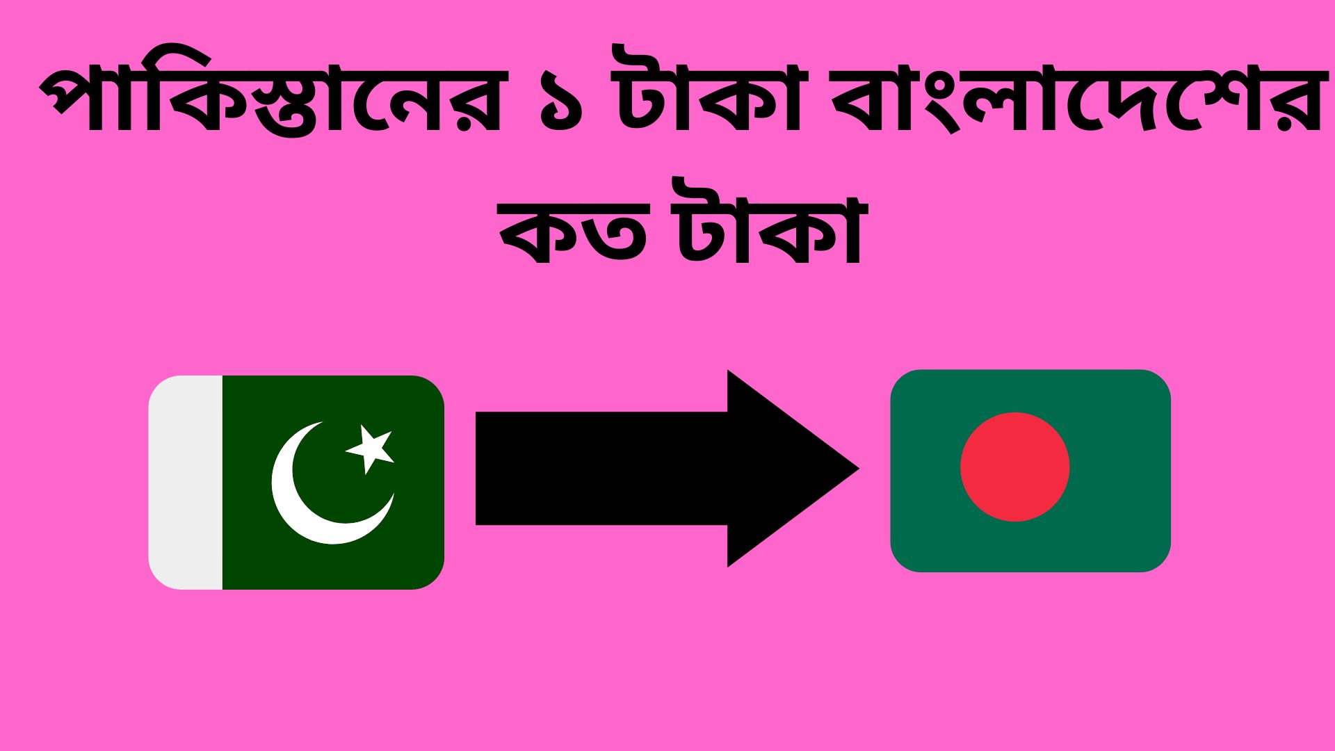 পাকিস্তানের ১ টাকা বাংলাদেশের কত টাকা পাকিস্তানের টাকার রেট কত